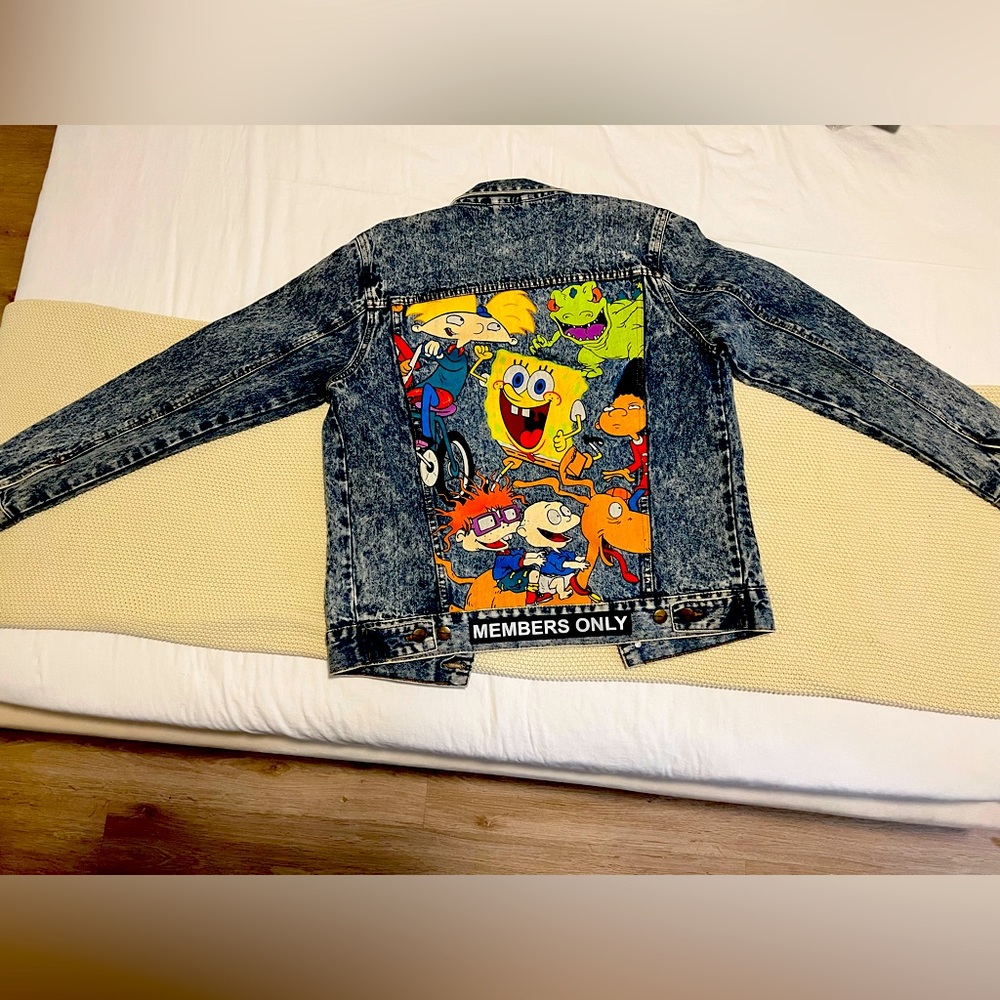 Rare Members Only 90s Nickelodeon Jean Jacket